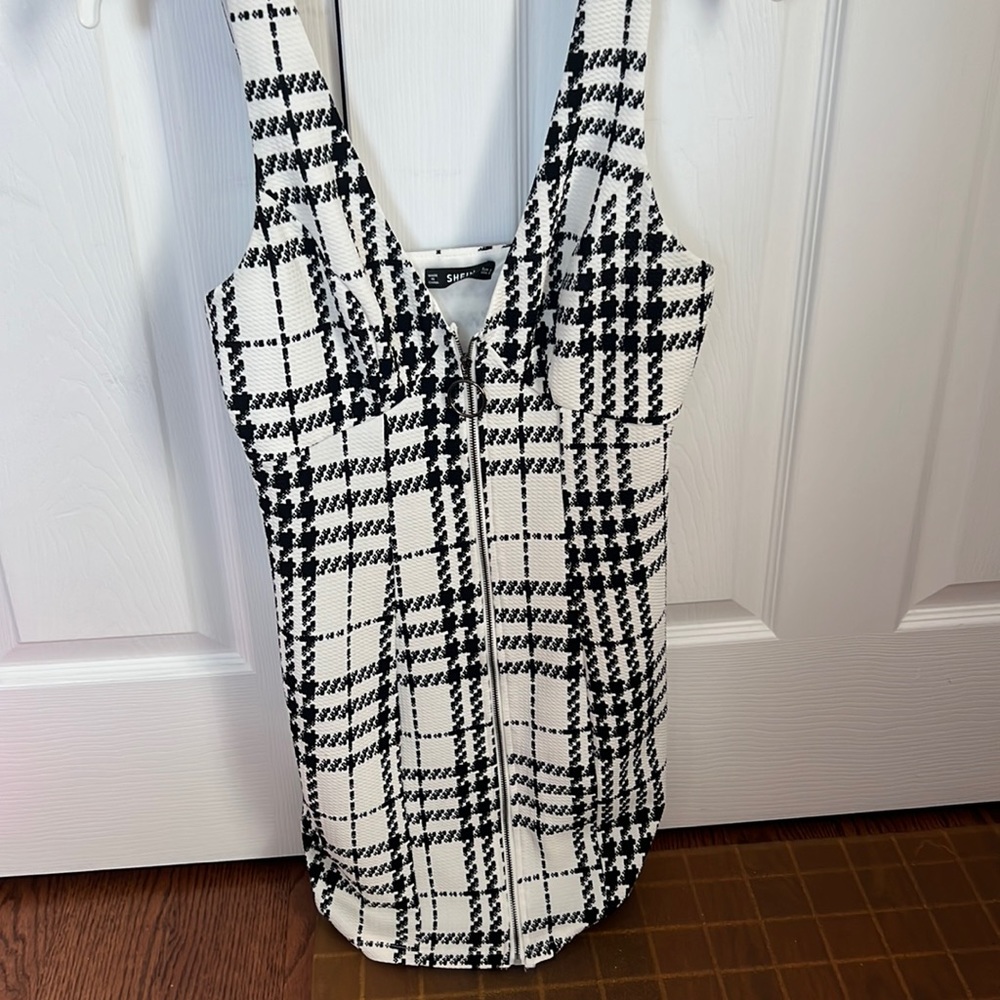 Black and white checkered dress